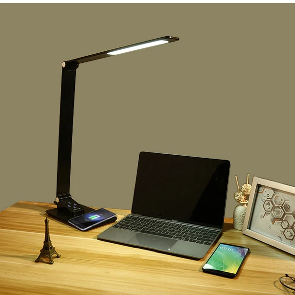 High quality Aluminium LED light source lamp with wireless charging desk USB output for