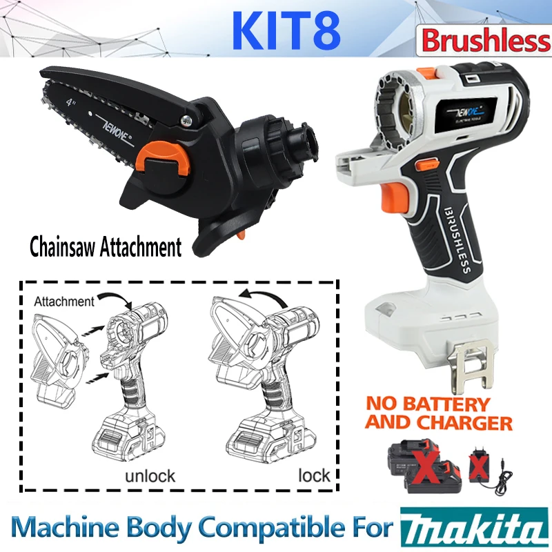 Compatible for Makita 18V Brushless Chainsaw and Drill Wrench Circular saw screwdriver jig saw Recip saw oscillating tool sander
