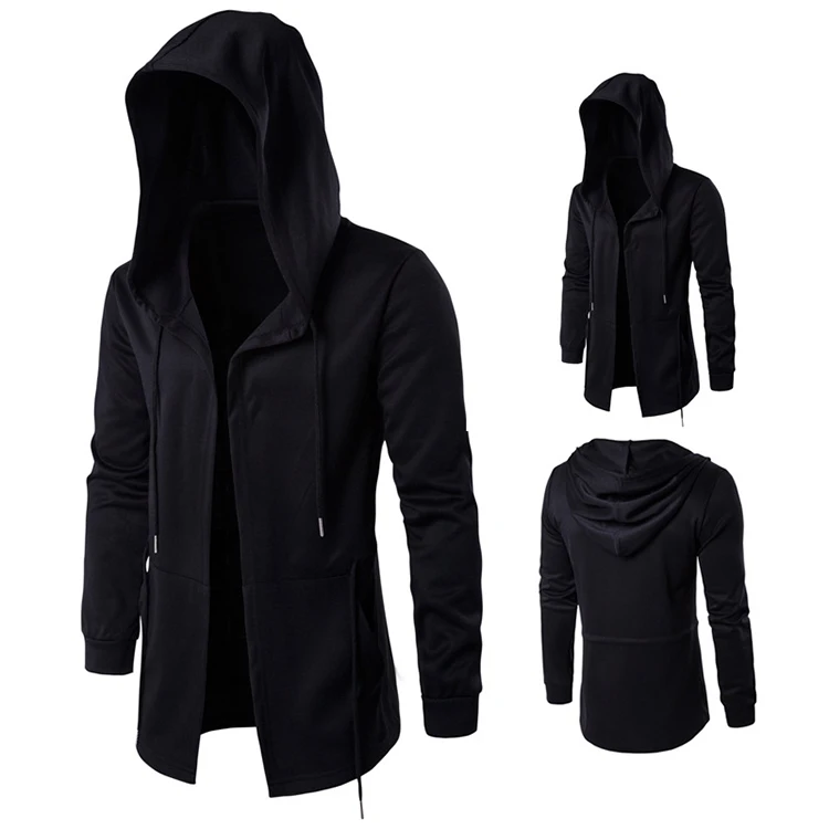 Wholesale Mens Trench Windbreaker Jacket Brand New Hooded Long Trench Coat Men Clothing Male Black Trench Coat