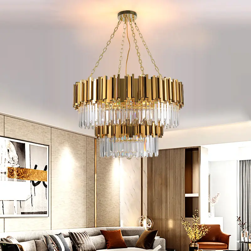 Luxury Crystal Chandeliers & Pendant Lights Hanging Modern LED Lamp Lustre for Home Decor Living Room Dining Room Kitchen Hotel