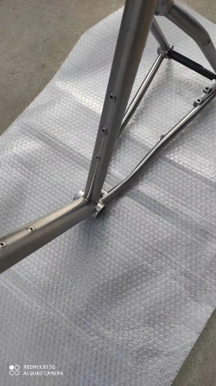 raw titanium material   bicycle frame gravel