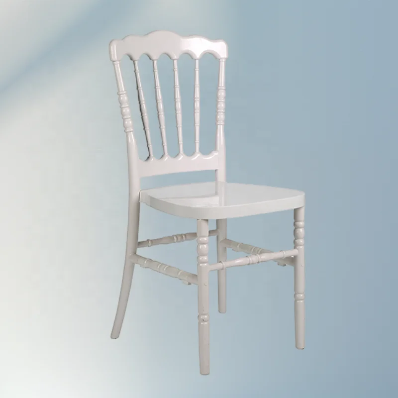 Wholesale Hot Sell  Dining Durable Stacking Chivari White Plastic Resin Restaurant Napoleon Chairs for Events Weddings Party