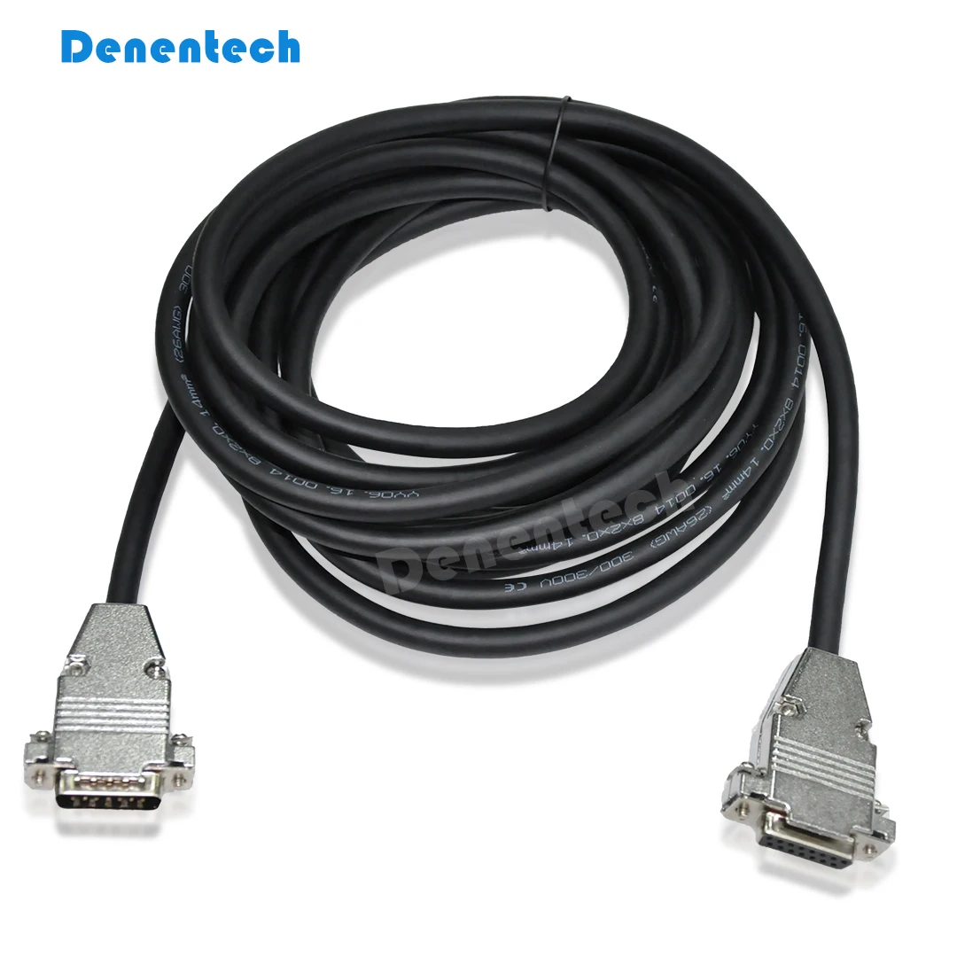 Hot Selling 15P Dual rows cable d-sub male to female D-SUB db9 rs232 cables for PCB