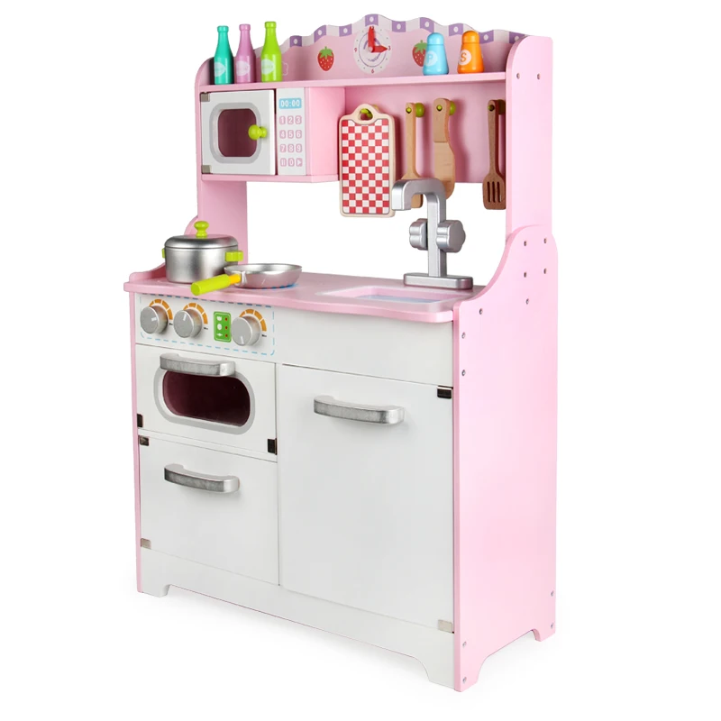 Children kitchen accessories pretend cooking play set toy wooden kids kitchen