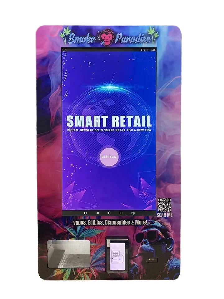 High Quality 32 inches Smart Mini Wall Mounted Vending Machine Automatic Customized Wrap For Free
