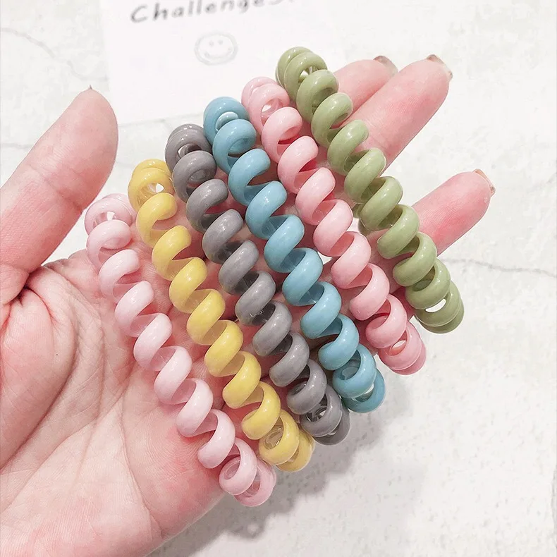 5.5cm Hot Selling Large  Mat Candy Telephone Cord Hair Band  Hair Band Elastic Band
