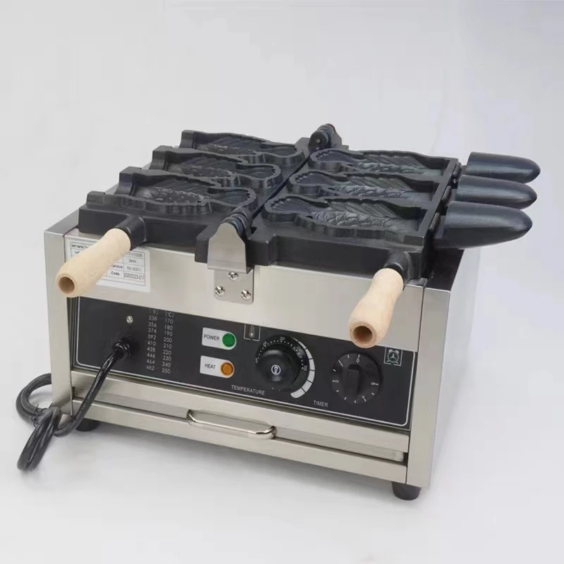 Commercial Newest Ice Cream Fish Shape Cake Waffle Cone Machine Open Mouth Taiyaki Maker CE approved 110V/220V
