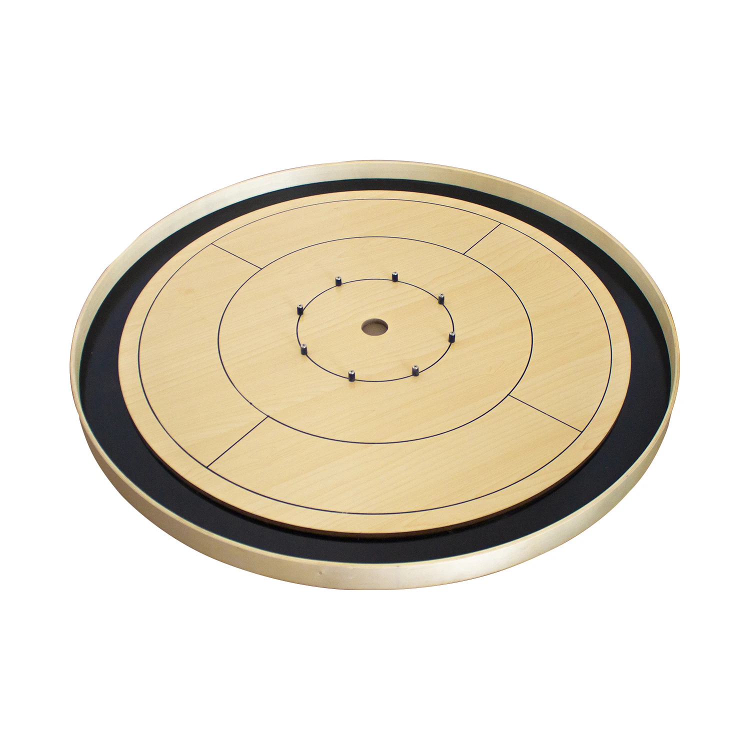 30 Inch Tournament Crokinole Checkers Classic Dexterity Board Game for Two Players 24 Black White Discs Game Board