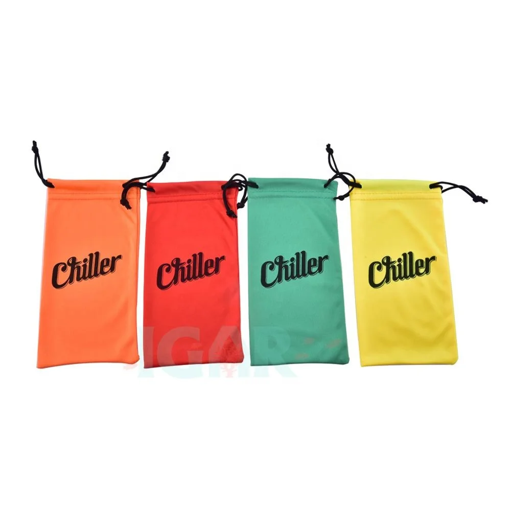 Microfiber Case Pouch Bag Glasses Sunglasses Case Soft Pouch with Eyeglass Cleaning Cloth Multi color drawstring closure