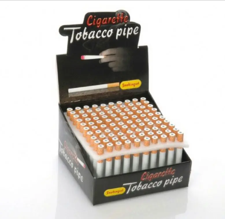 Metal Aluminum Cigarette Shape 78mm 55mm Length Dugout Smoking Pipes Accessories One Hitter Portable Herb Tobacco Pipe