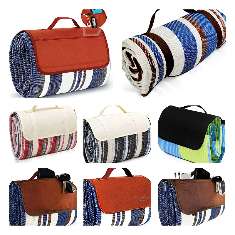 Custom Outdoor Microfiber Sublimated Digital Portable Sand Free Foldable Waterproof Camping Beach Mat Sand Proof Beach Blanket