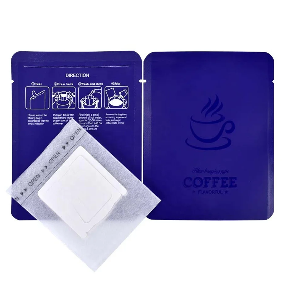 Accept Custom Order Aluminum Foil Small Coffee Pouch Three Side Sealed Drip Coffee Bag