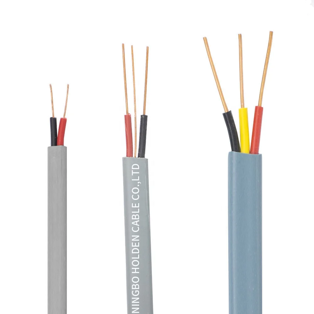 CCS CCA CU 2 core 3 core 1mm 1.5mm 2.5mm flat twin and earth wire grey flat cable