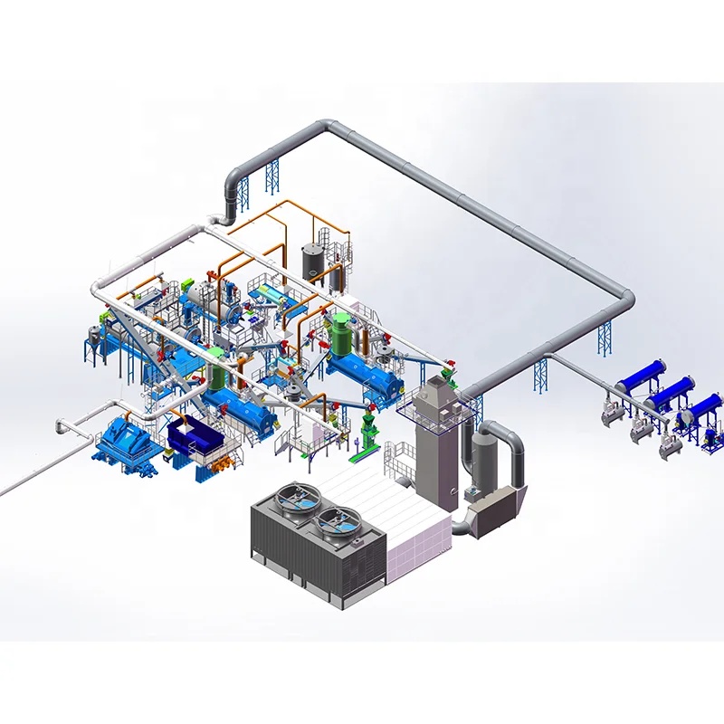 Near the chicken slaughterhouse processing equipment, chicken offal feather blood processing.