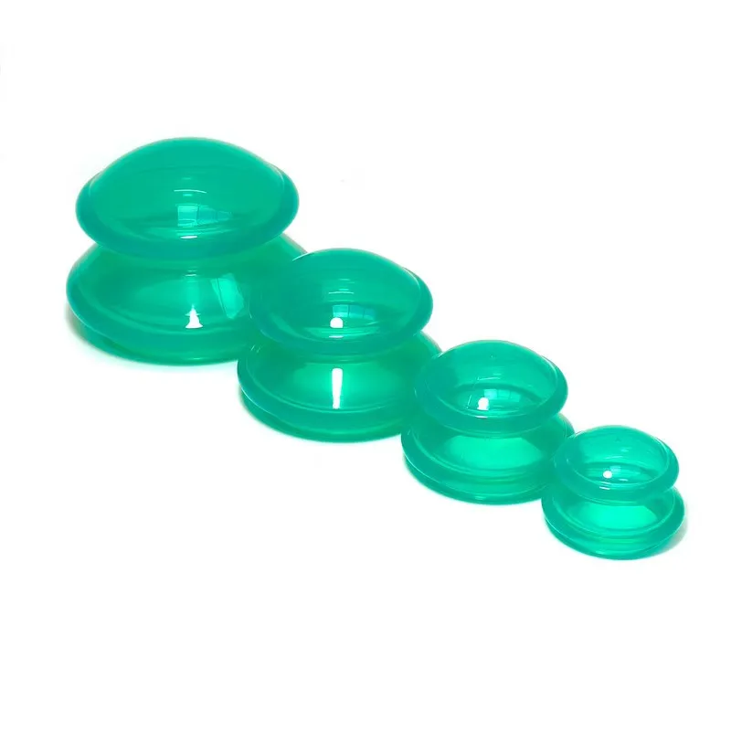 Chinese Therapy Body Facial Massage Silicone Face Cupping 4 Cups Set