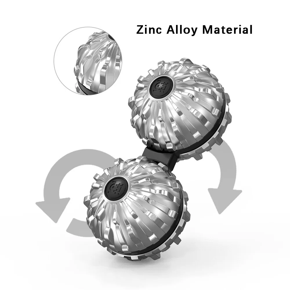 Hand Body Blood Circulation Exercise Metal Massage Balls Fidget Spinner Stress Relief Conjoined Rotating Double Balls