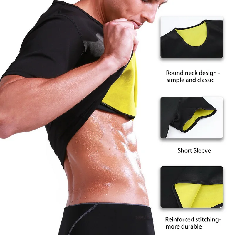 Hot selling Men Neoprene Shaperwear Waist Trainer Sauna Sweat Corset T-Shirts Slimming Vest