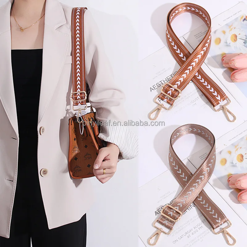 3.8CM Wide New Arrival Polyester Nylon Jacquard Woven Belt Cross Body Braided Bag Strap Adjustable Shoulder Straps For Women Bag