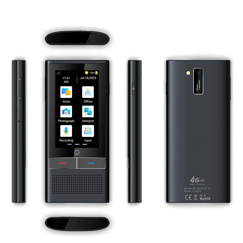 Z6 4G Instant Voice Translator Device Simultaneous Interpretation Arabic Dutch Offline Translation 138+ Languages Online
