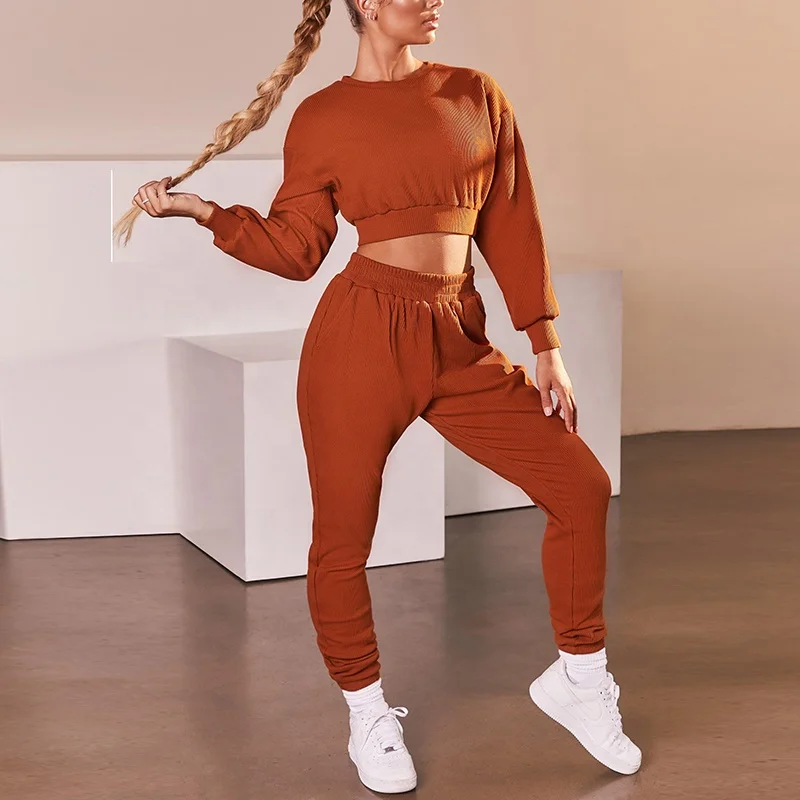 2020 New Arrival  Ladies Training & Jogging Wear Winter Set 2 piece Woman Sweatsuit Women Tracksuit Set