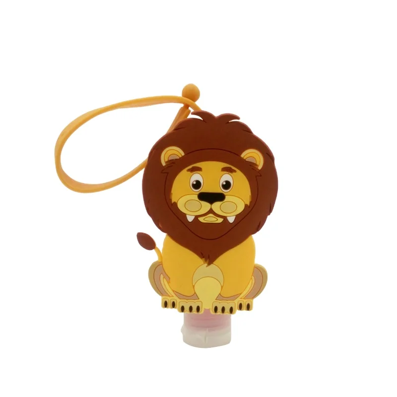 Custom logo 3d cartoon mini portable hand sanitizer gel soft silicone holder