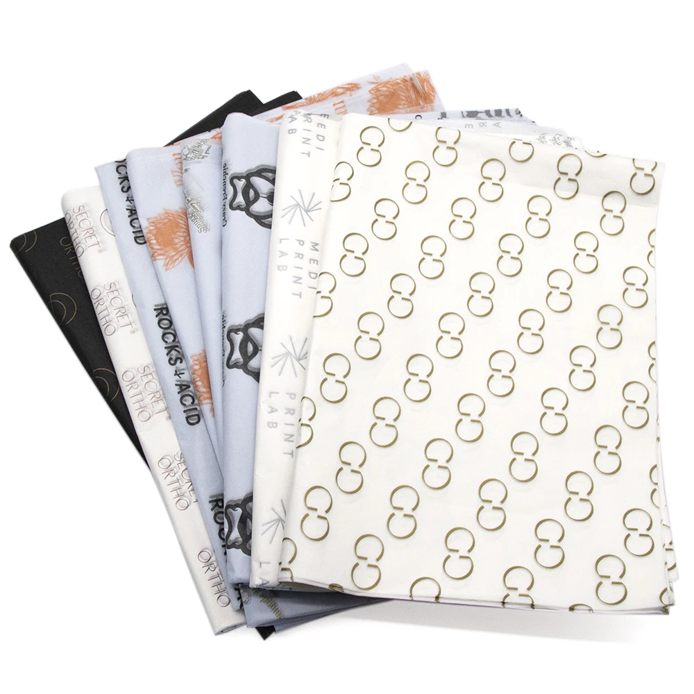 Custom Printed Tissue Paper gold foil stamping shirt clothes packaging soft tissue wrapping paper with company logo