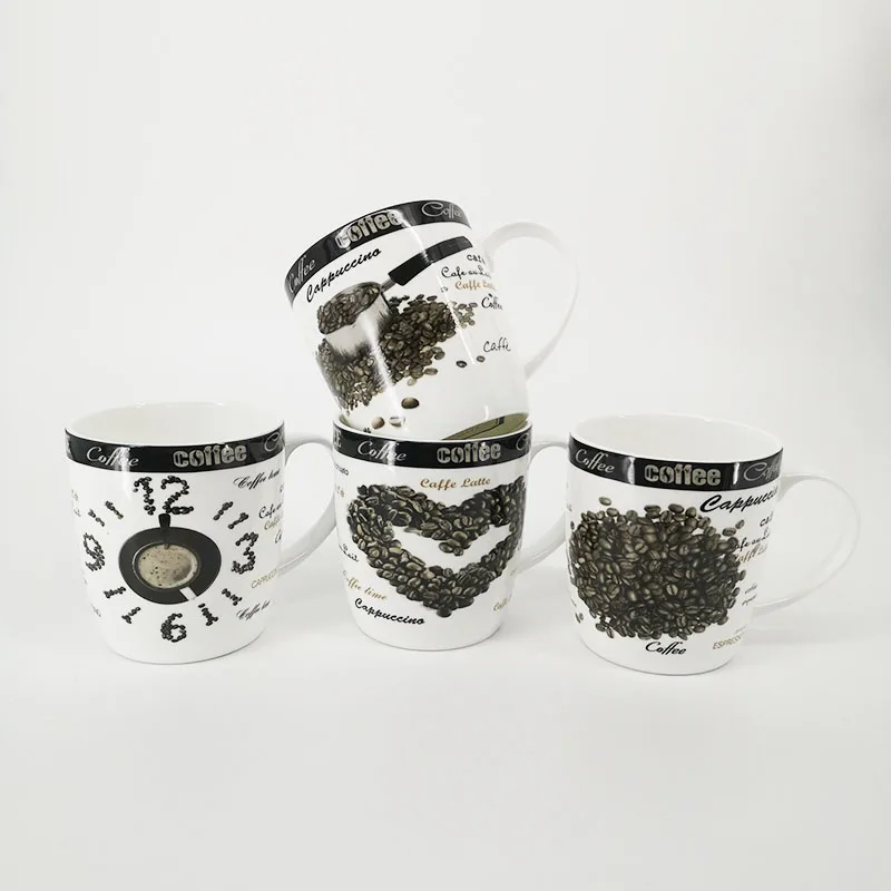 custom design 350ml promotional gift fine new bone china ceramic coffee mug cup