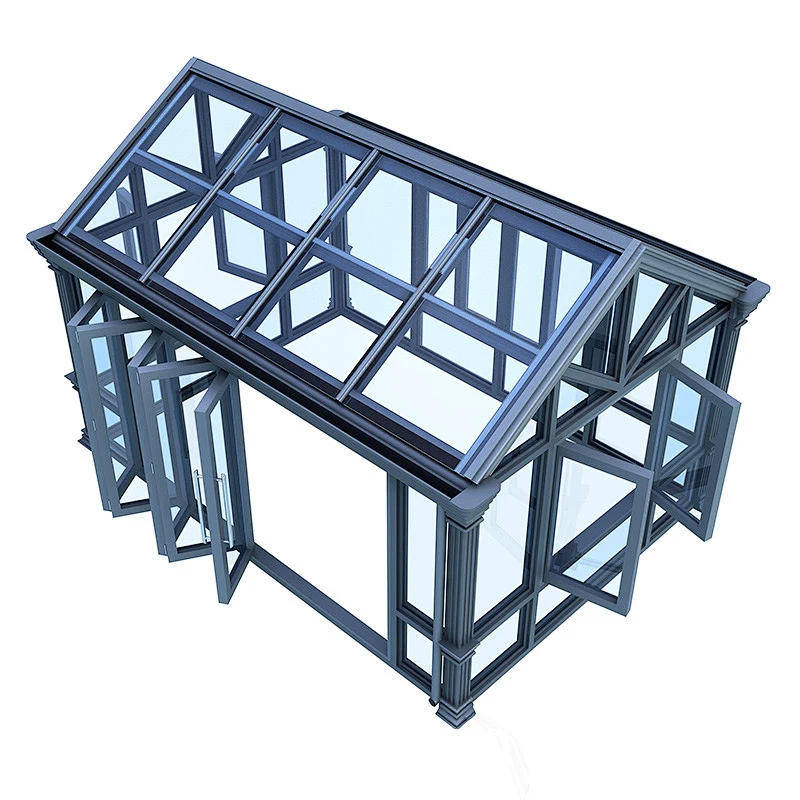 Popular Mini Glass Greenhouse Prefabricated Glass Aluminium Garden Room Glass Sunroom