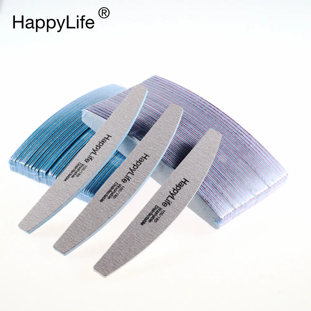 HappyLife OEM ODM оптовая продажа двойная наждачная бумага для маникюрного салона акриловая 100/180 материалы для маникюра пилка для ногтей