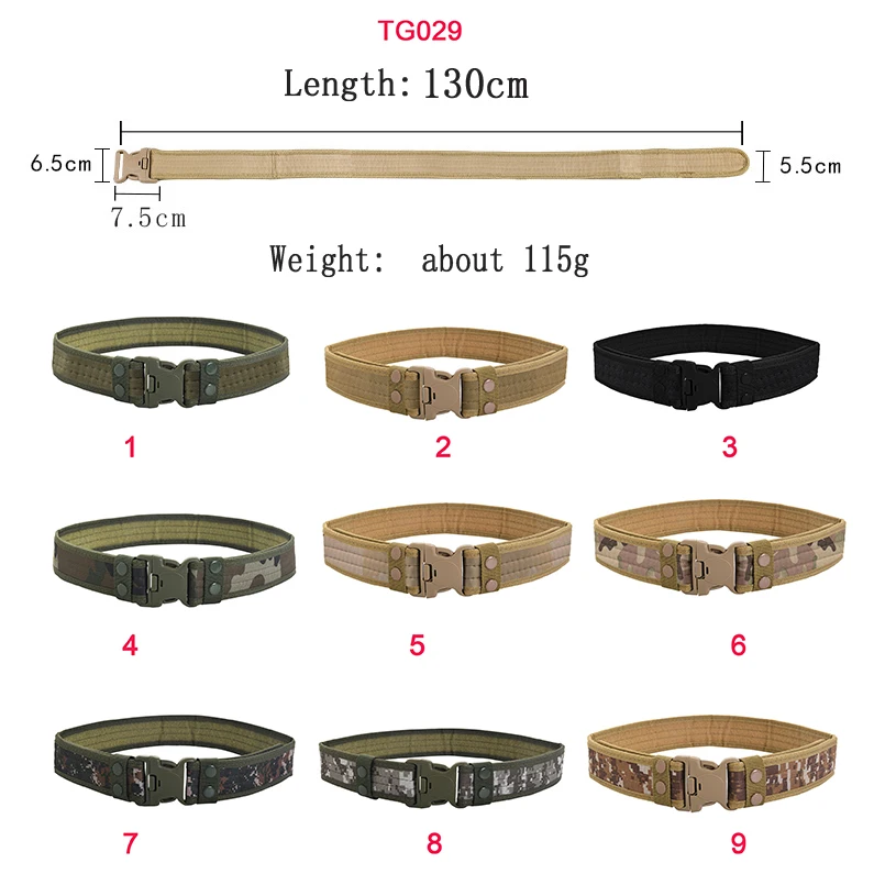 Outdoor Canvas Camouflage Outdoors Nylon Security Tactical Belts For Men Tactical Battle Belt