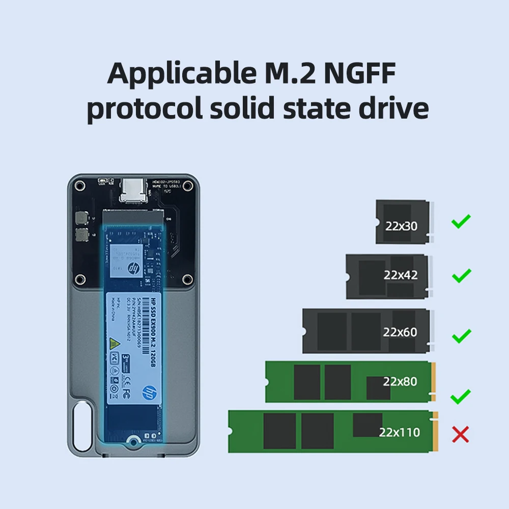 Zomy Portable Ssd 1tb M.2 NGFF SSD To USB 3.1 Type-C Gen2 SATA Adapter Solid State Dirves 10Gbps External Enclosure Hd Externo