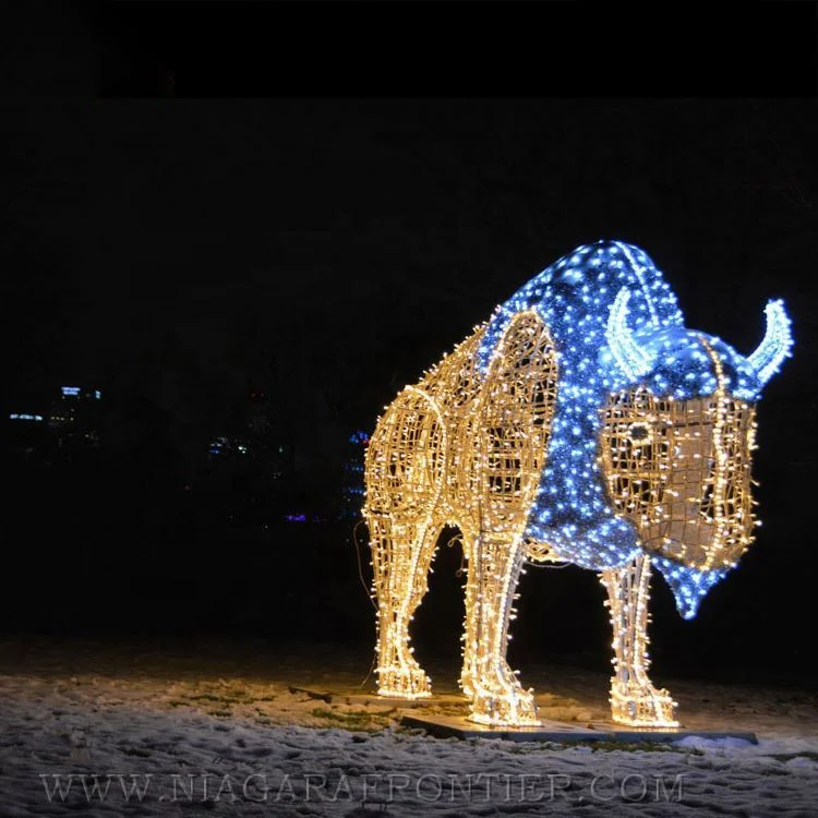  LED наружная скульптура 3D Полярный олень акриловый мотив свет для рождества патио орнамент