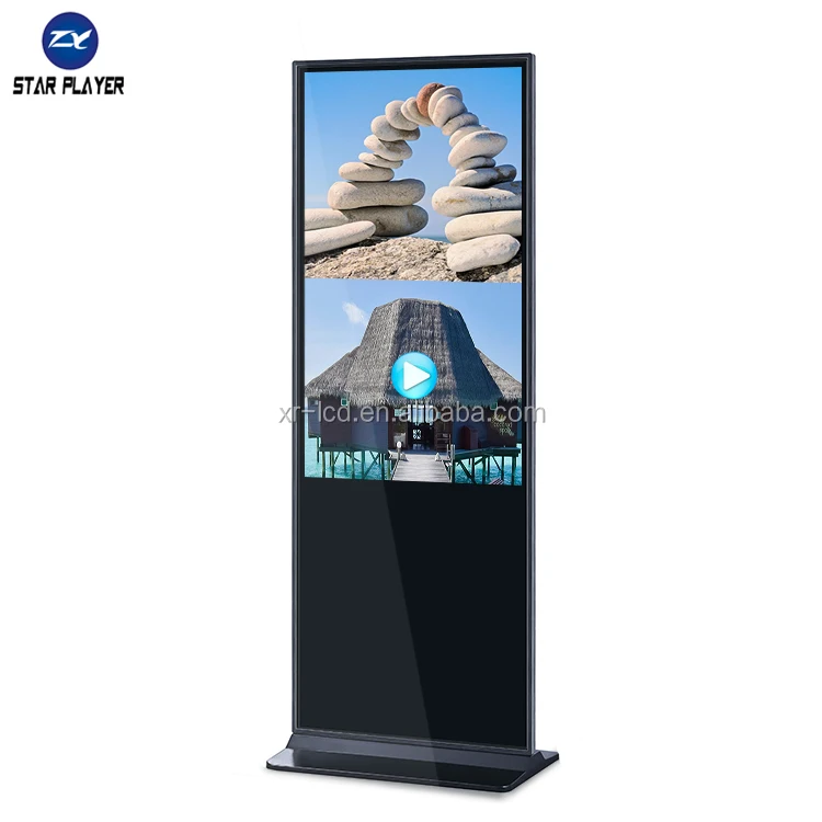 43 55 Inch Electronic Digital Standee Signage Player Software Touch Display Screen