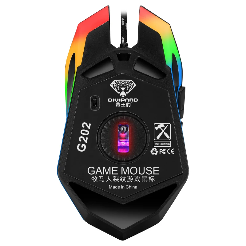G202 cool crack ergonomic game mouse with RGB backlight for desktop computers and notebooks