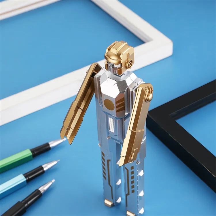 Creative Morphing Robot Neuter Pen Morphing Warrior Boutique Toy Class Neuter Pen Foldable Student Stationery