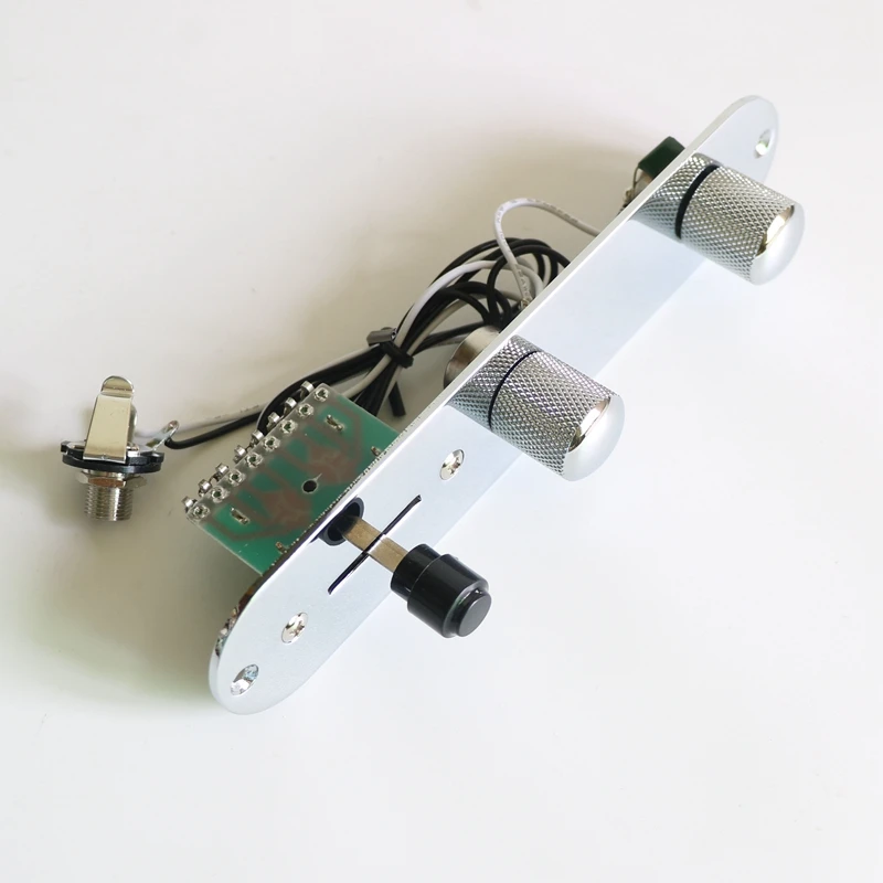 Donlis 34cm Prewired TL guitar control plate assembled with dome metal knobs and 3 way switch