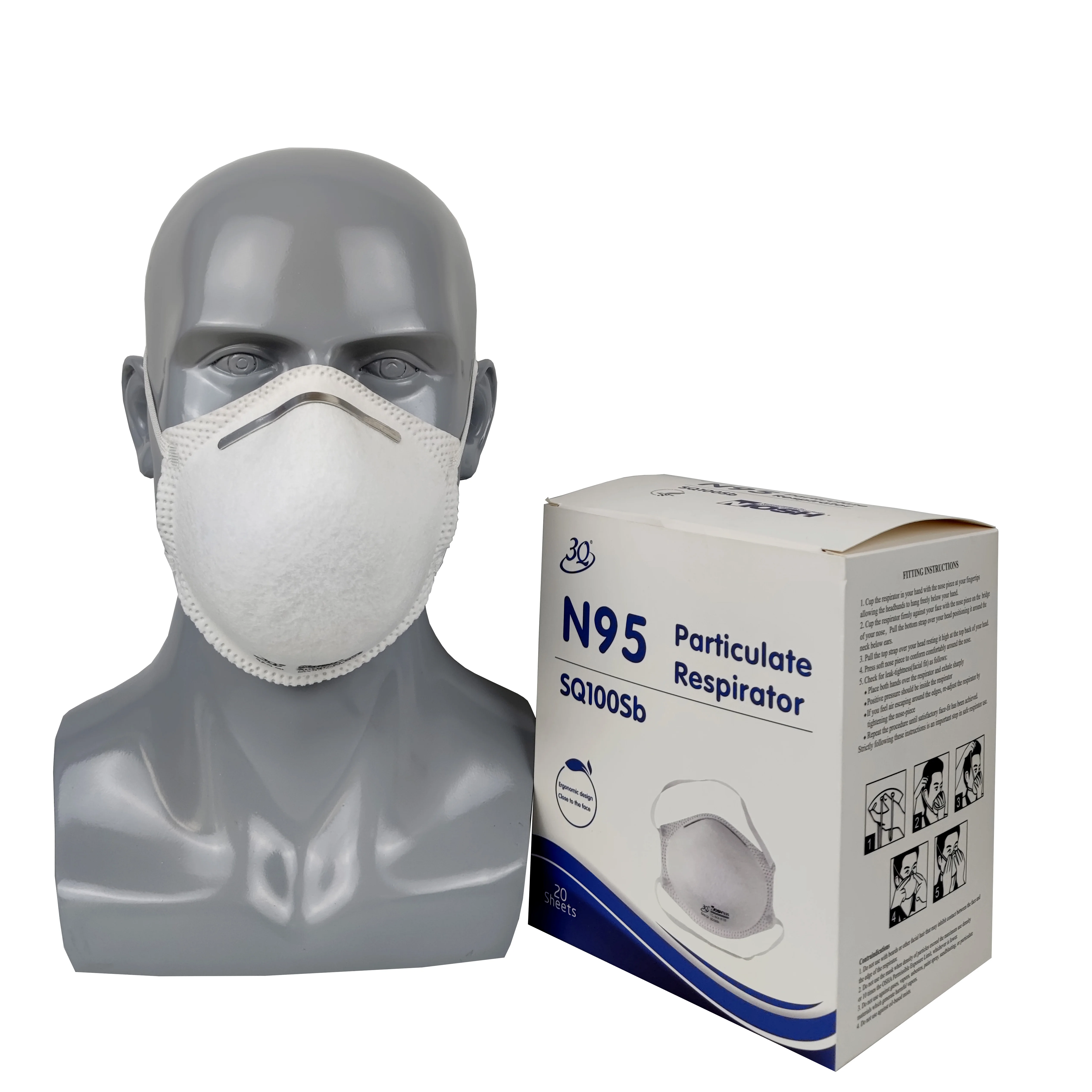 3Q Free Sample Safty Dust N95 Mask Disposable Personal Protective N95 Face Mask
