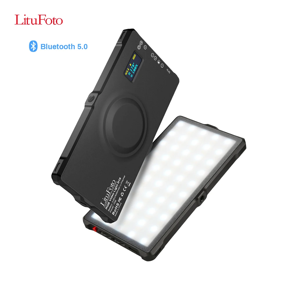 LituFoto Camera Light RGB Video Light App Control Magnetic Adsorption for Video Shooting YouTube