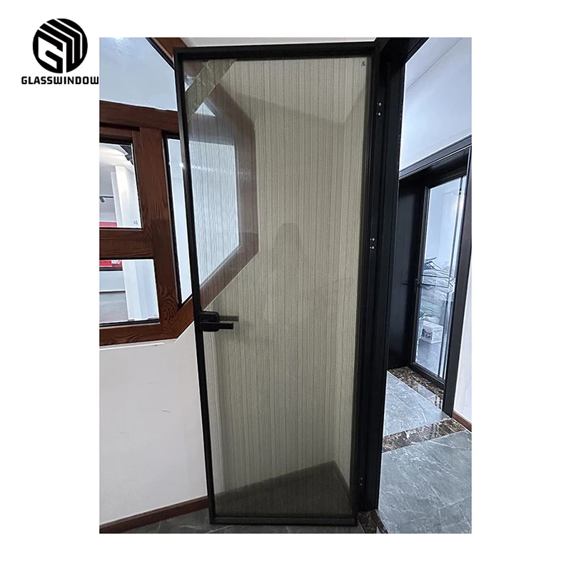 Professional Manufacturer  Doors Aluminum Frame Glass Bathroom Door For House