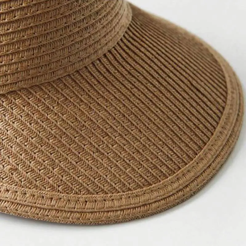 Factory price customized plain bulk sale visor straw cap uv