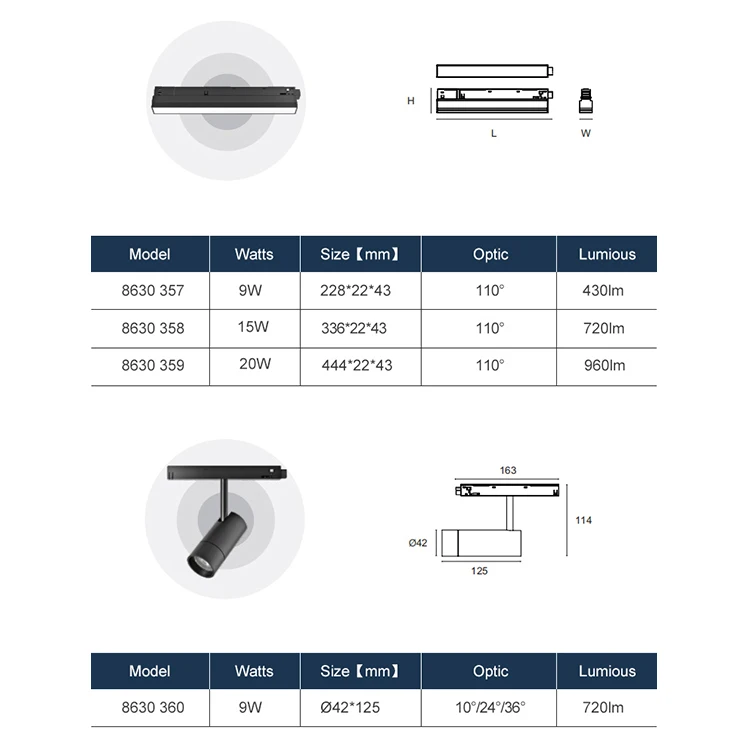 VACE Gallery Aluminum Alloy Linear Spotlights 3Cct Adjustable Magnetic Led Track Lights