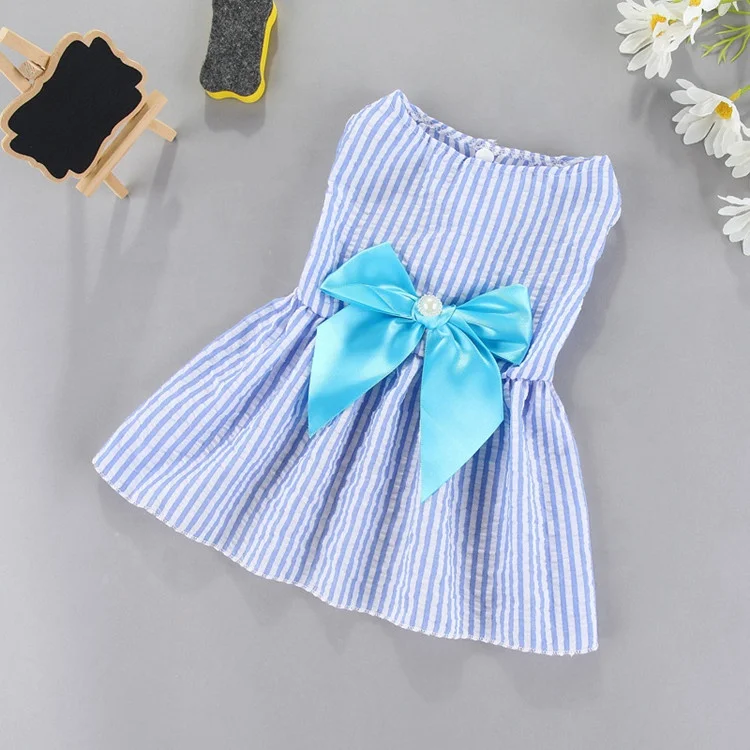 Pet Dog Cat Puppy Summer Princess Dress Skirt Clothes Bow Lace Birthday Dress Summer  Skirt Apparel Outfit