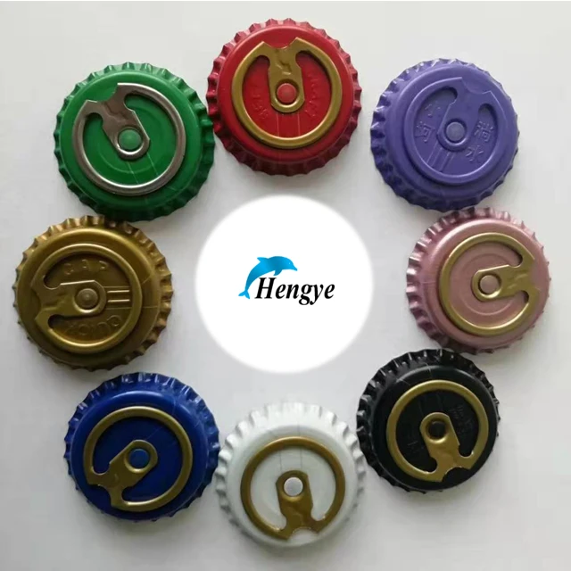 easy open end Beer bottle crown caps ring pull caps   bottle cap