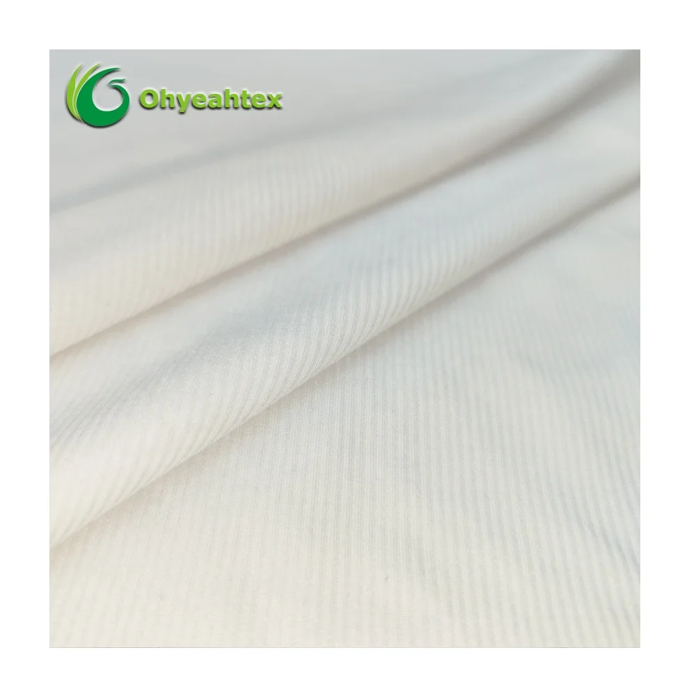 High-Elasticity Sustainable 45% RPET 42% Bamboo Ribbed Fabric For Collar