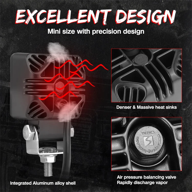 Sold In Pair 40W With Amber Drl Aluminum Housing 12 Volt Motorcycle Fog Led Light