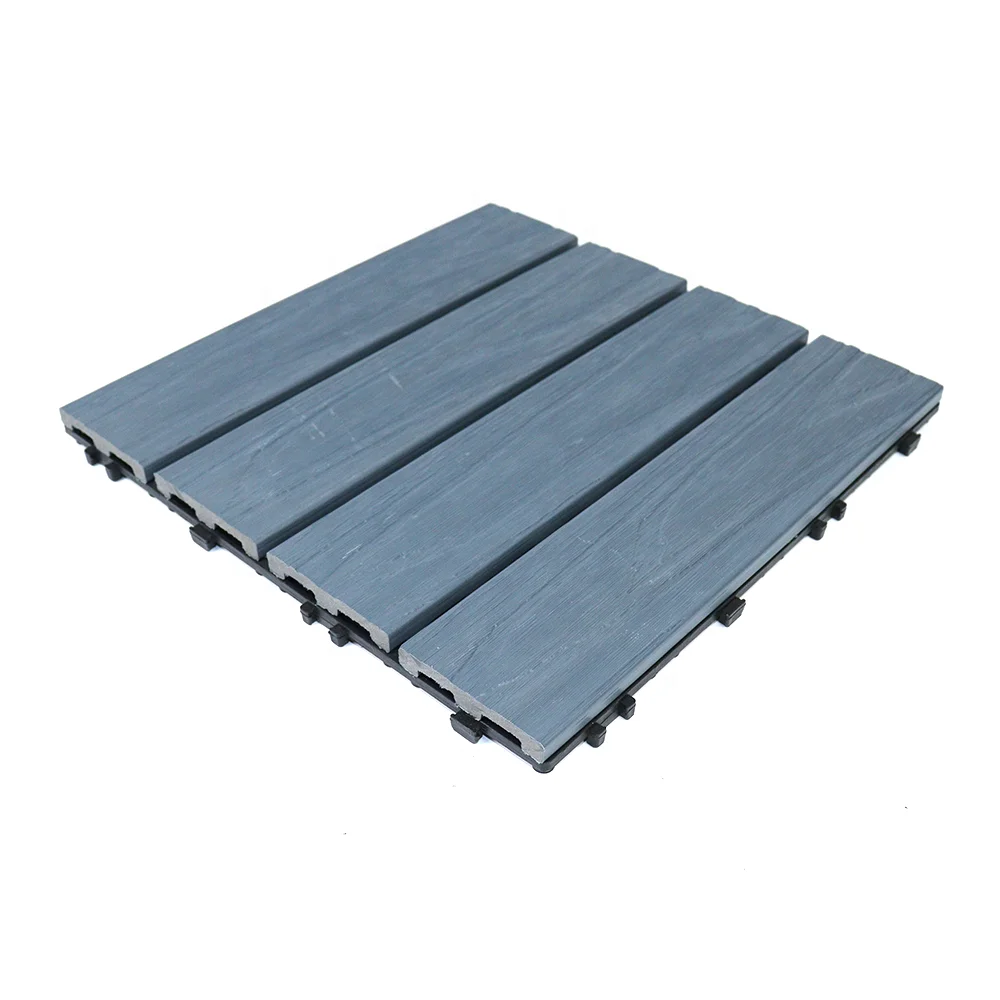 long lasting wood texture diy decking tiles co-extruded floor interlock for outdoor balcony