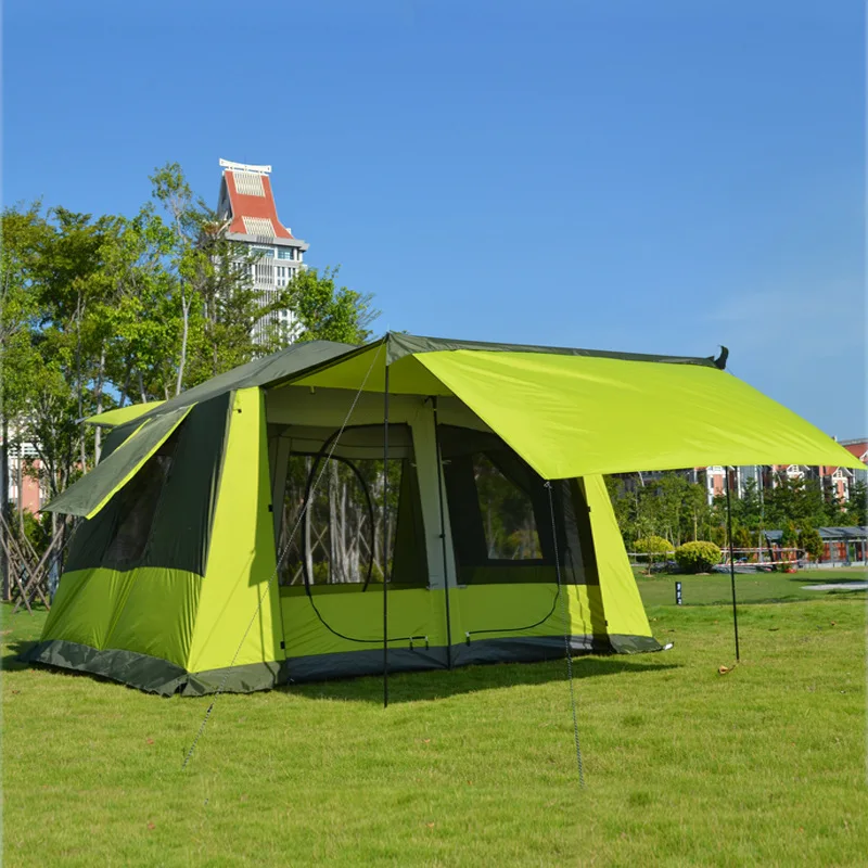 Outdoor Camping Double-decker Two-bedroom Tent Camping Rainproof 8 People High-quality Big Tent