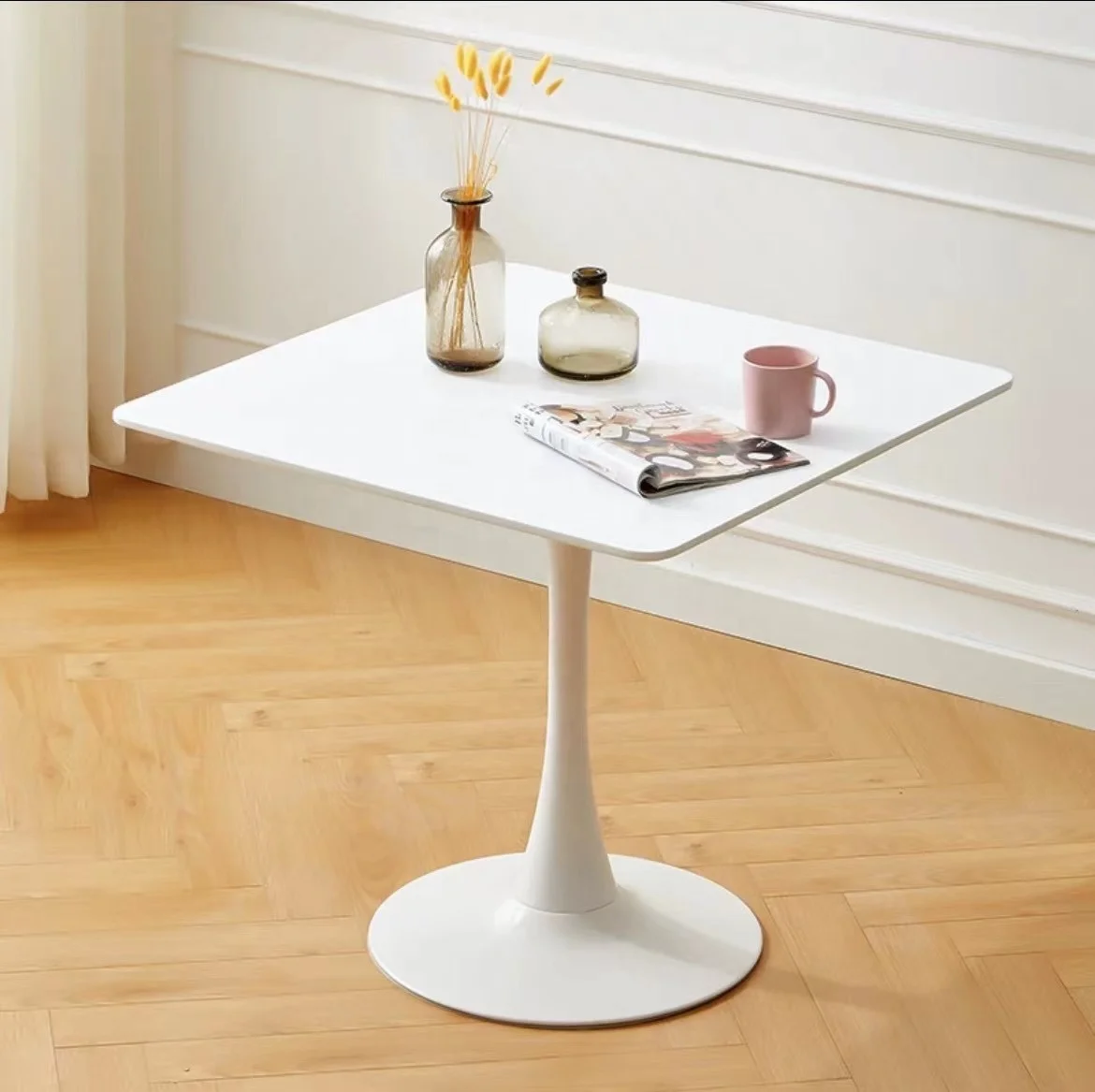 Modern Chinese manufacturing MDF top coffee conference kitchen dining table white black restaurant bar table living room table