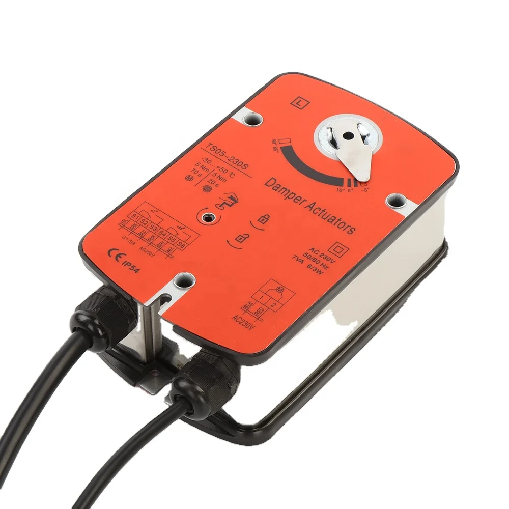 5Nm 230V fire and smoke spring return electric damper actuator for HVAC system