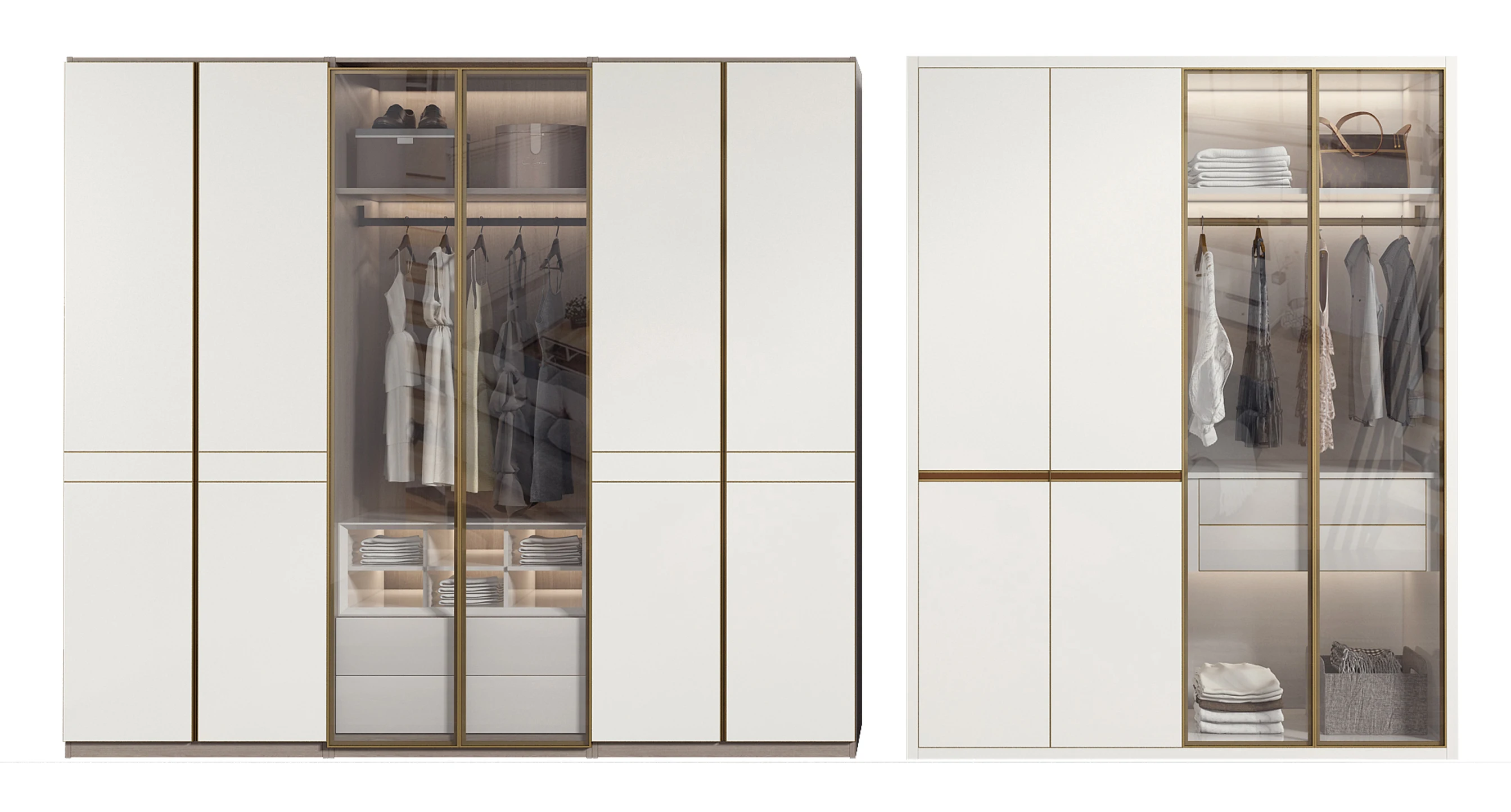 White portable wardrobes Modern Style  For Leisure Life bed and wardrobe set wardrobe models